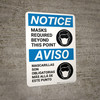 Notice: Masks Required Beyond This Point Bilingual Spanish with Icon Portrait - Wall Sign Notice: Masks Required Beyond This Point Bilingual Spanish with Icon Portrait - Wall Sign