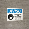 Notice: Masks Required Beyond This Point Spanish with Icon Landscape - Wall Sign