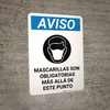 Notice: Masks Required Beyond This Point Spanish with Icon Portrait - Wall Sign