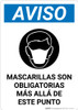 Notice: Masks Required Beyond This Point Spanish with Icon Portrait - Wall Sign