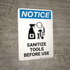 Notice: Sanitize Tools Before Use with Icon Portrait - Wall Sign