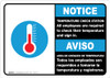 Notice: Temperature Check Station Employees Required Bilingual Spanish with Icon Landscape - Wall Sign Notice: Temperature Check Station Employees Required Bilingual Spanish with Icon Landscape - Wall Sign