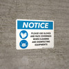 Notice: Use Gloves And Face Coverings When Disinfecting with Icons Landscape - Wall Sign