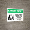 Safety First: Clean Disinfect Personal Tools Avoid Sharing with Icon Landscape - Wall Sign Safety First: Clean Disinfect Personal Tools Avoid Sharing with Icon Landscape - Wall Sign