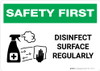 Safety First: Disinfect Surface Regularly with Icon Landscape - Wall Sign