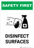 Safety First: Disinfect Surfaces with Icon Portrait - Wall Sign