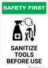 Safety First: Sanitize Tools Before Use with Icon Portrait - Wall Sign