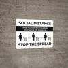 Social Distancing Keep Yourself & Others Safe with Icons Landscape - Wall Sign