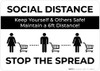 Social Distancing Keep Yourself & Others Safe with Icons Landscape - Wall Sign