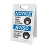 Notice: Please Wear A Face Covering Bilingual Spanish with Icon Portrait - A-Frame Sign Notice: Please Wear A Face Covering Bilingual Spanish with Icon Portrait - A-Frame Sign