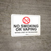 No Smoking/Vaping Within 5 Feet - Wall Sign No Smoking/Vaping Within 5 Feet - Wall Sign