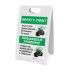 Safety First: Wash Hands Before Returning To Work Bilingual Spanish with Icon Portrait - A-Frame Sign
