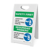 Safety First: Mandatory Use Of Anti-Bacterial Hand Gel Bilingual Spanish With Icon Portrait - A-Frame Sign Safety First: Mandatory Use Of Anti-Bacterial Hand Gel Bilingual Spanish With Icon Portrait - A-Frame Sign