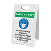 Safety First: Face Coverings Required Beyond This Point Stop Coronavirus with Icon Portrait - A-Frame Sign Safety First: Face Coverings Required Beyond This Point Stop Coronavirus with Icon Portrait - A-Frame Sign