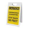 Caution: Coronavirus Quarantine Stay Back 50 Feet Portrait - A-Frame Sign Caution: Coronavirus Quarantine Stay Back 50 Feet Portrait - A-Frame Sign