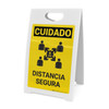 Caution: Safe Distance Spanish with Icon v2 Portrait - A-Frame Sign Caution: Safe Distance Spanish with Icon v2 Portrait - A-Frame Sign