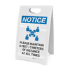 Notice: Please Maintain 6 Feet of Social Distancing with Icons Portrait - A-Frame Sign Notice: Please Maintain 6 Feet of Social Distancing with Icons Portrait - A-Frame Sign