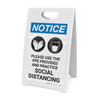 Notice: Please Use the PPE Provided and Practice Social Distancing with Icons Portrait - A-Frame Sign Notice: Please Use the PPE Provided and Practice Social Distancing with Icons Portrait - A-Frame Sign