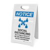 Notice: Social Distancing as a Public Facility with Icon Portrait - A-Frame Sign