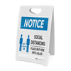 Notice: Social Distancing Wait Here Until Called with Icon Landscape - A-Frame Sign