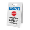 Notice: Stop Maintain 6ft Distance with Icon Portrait - A-Frame Sign Notice: Stop Maintain 6ft Distance with Icon Portrait - A-Frame Sign