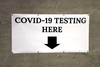 COVID-19 Testing Line Starts Here - Banner COVID-19 Testing Line Starts Here - Banner