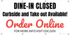 Dine-In Closed Curbside And Take Out Available Red - Banner