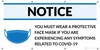 Notice: You Must Wear A Protective Face Mask with Icon - Banner