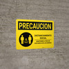 Caution Precaucion: Social Distancing 6ft. Spanish with Icon Landscape - Wall Sign