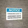 Notice: Coronavirus Assessment Centre Bilingual Spanish Landscape - Wall Sign