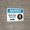 Notice: Coronavirus Walk-Thru Test Site Right with Icon Landscape - Wall Sign Notice: Coronavirus Walk-Thru Test Site Right with Icon Landscape - Wall Sign