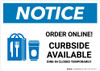 Notice: Order Online Curbside Available with Icon Landscape - Wall Sign