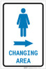 Womens Changing Area Right Arrow with Icon Portrait - Label