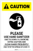 Caution: Exercise Extra Caution and Clean Hands Frequently - Stop Covid-19 Portrait - Label