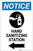 Notice: Hand Sanitizing Station Left Arrow with Icon Portrait - Label