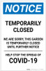 Notice: Temporarily Closed - Garden Closed Until Further Notice Portrait - Label Notice: Temporarily Closed - Garden Closed Until Further Notice Portrait - Label