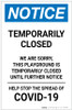 Notice: Temporarily Closed - Playground Closed Until Further Notice Portrait - Label Notice: Temporarily Closed - Playground Closed Until Further Notice Portrait - Label