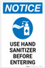 Notice: Please Use Provided Sanitizer Before Entering with Icon Portrait - Label Notice: Please Use Provided Sanitizer Before Entering with Icon Portrait - Label