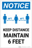 Notice: Keep a Safe Distance with Icon Portrait - Label Notice: Keep a Safe Distance with Icon Portrait - Label