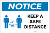 Notice: Keep Distance Maintain 6ft with Icon Landscape - Label Notice: Keep Distance Maintain 6ft with Icon Landscape - Label