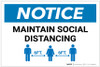 Notice: Maintain Social Distancing with Icon Landscape - Label