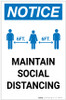 Notice: Maintain Social Distancing with Icon Portrait - Label