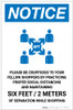 Notice: Please Be Courteous Social Distancing with Icon Portrait - Label