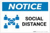 Notice: Social Distance with Icon Landscape - Label