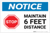Notice: Stop Maintain 6ft Distance with Icon Landscape - Label