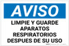 Notice: Clean And Store Respirators After Use Spanish Landscape - Label