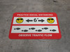 Practice Distancing Observe Flow with Sunglass Emoji - Red - Floor Sign