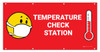 Temperature Check Station with Facemask Emoji - Banner