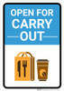 Open For Carry Out with Icon Portrait - Wall Sign