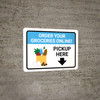 Order Groceries Online Pickup Here Down with Icon Landscape - Wall Sign Order Groceries Online Pickup Here Down with Icon Landscape - Wall Sign